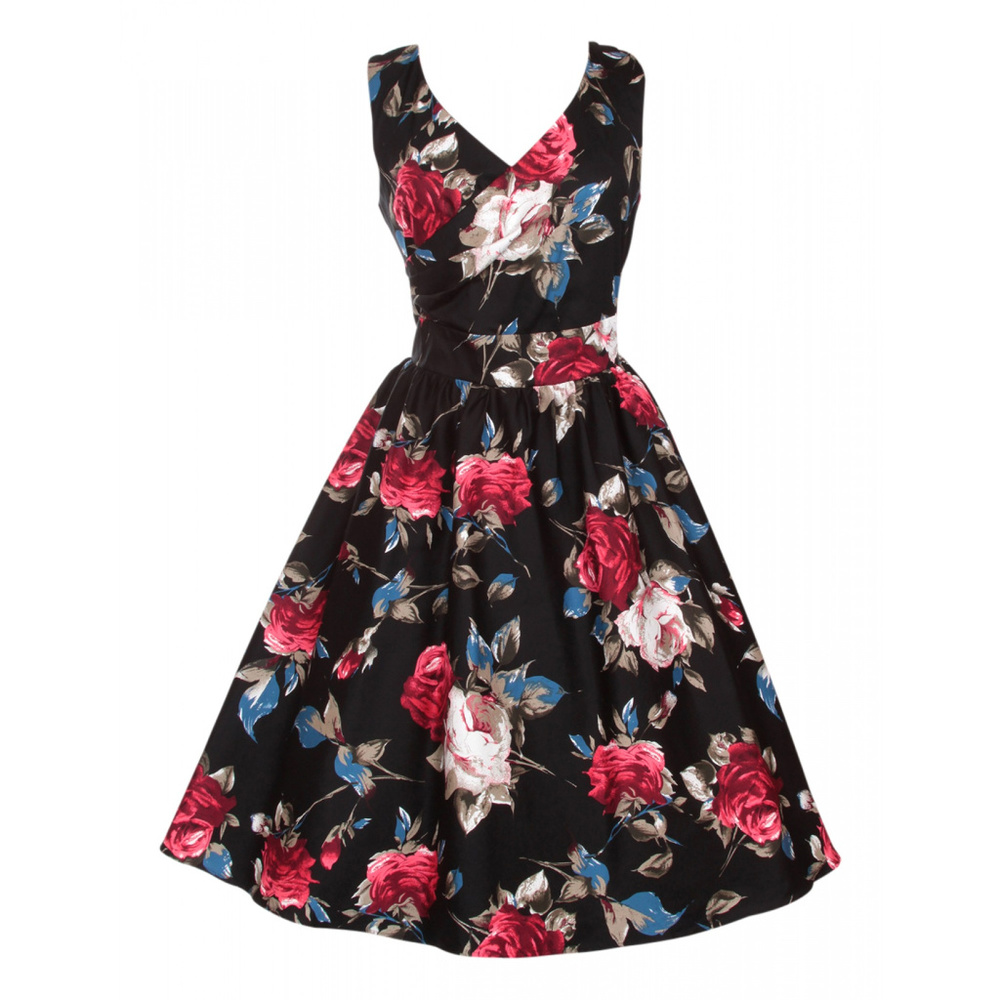 Sexy Retro Floral🌟Vintage V Neck Swing Belt Dress